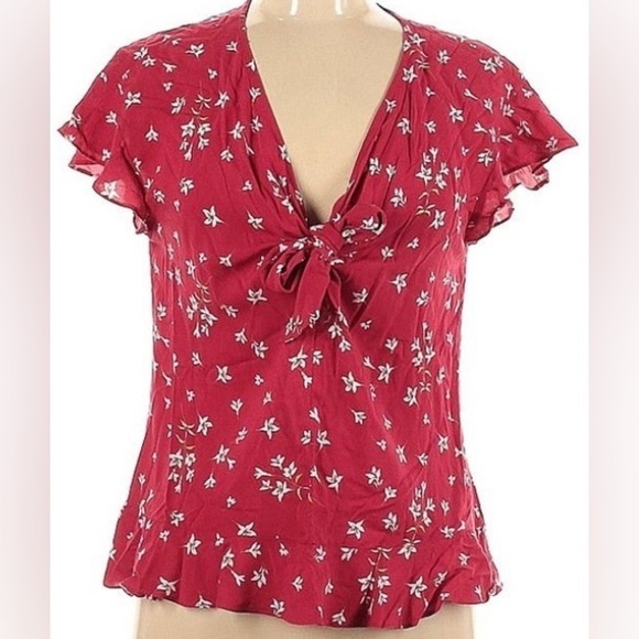 Velvet by Graham & Spencer Tops - Excellent Condition, Velvet by Graham & Spencer, Ruffle Front Tie Blouse, Size S
